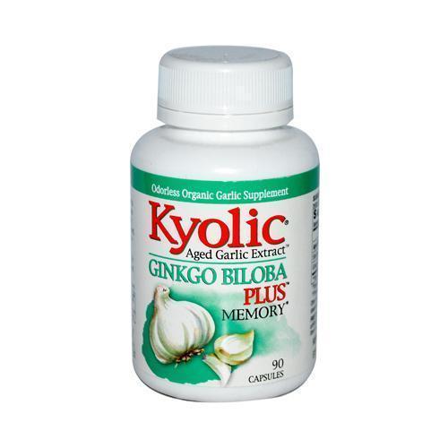 Kyolic Aged Garlic Extract Ginkgo Biloba Plus Memory 200 mg (90 Capsules)