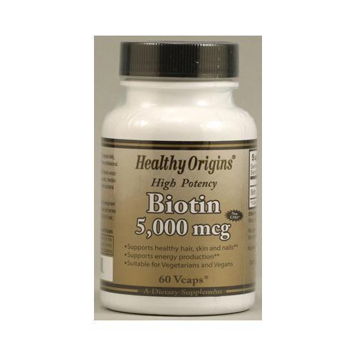 Healthy Origins Biotin 5000 mcg (60 Veg Caps)