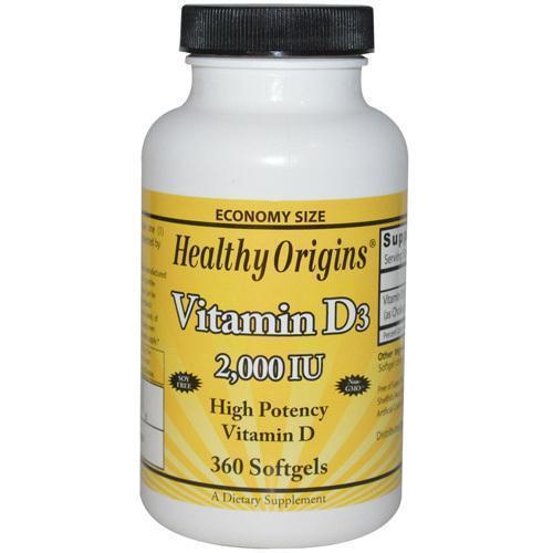 Healthy Origins Vitamin D3 2000 IU (360 Softgels)