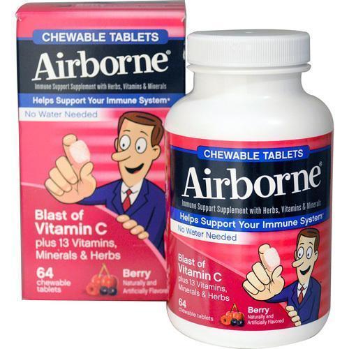 Airborne Chewable Tablets with Vitamin C Berry (1x64 Tablets)