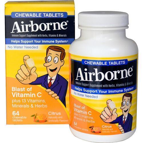 Airborne Chewable Tablets with Vitamin C Citrus (1x64 Tablets)