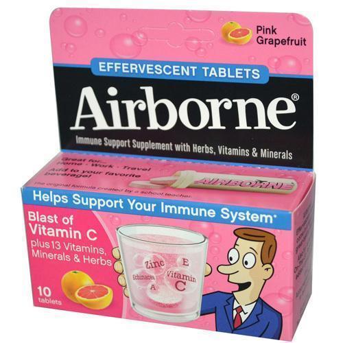 Airborne Effervescent Tablets with Vitamin C Pink Grapefruit (1x10 Tablets)