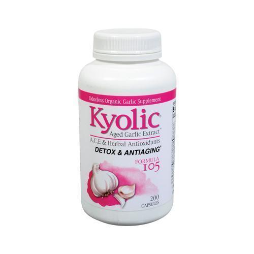 Kyolic Aged Garlic Extract Detox and Anti-Aging Formula 105 (200 Capsules)