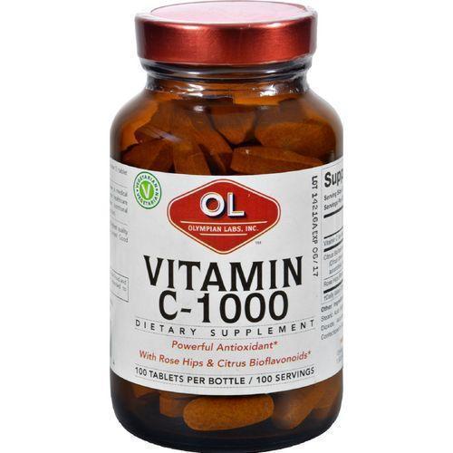 Olympian Labs Vitamin C  1000 mg  Plus Rose Hips and Citrus Bioflavanoids  100 Tablets