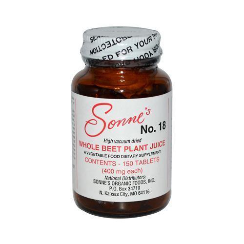 Sonne's Whole Beet Plant Juice No 18 400 mg (150 Tablets)