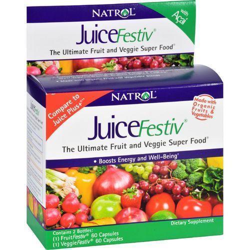 Natrol JuiceFestiv and VeggieFestiv  Buy One Get One Free  2 ct  60 Caps