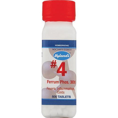 Hylands Homeopathic Number 4 Ferrum Phosphoricum 30X (1x500 Tablets)