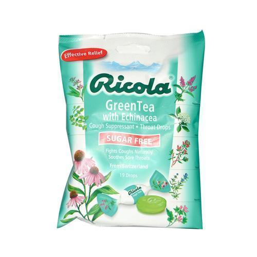 Ricola Sugar Free Green Tea Cough Drops with Echinacea (12x19 ct)