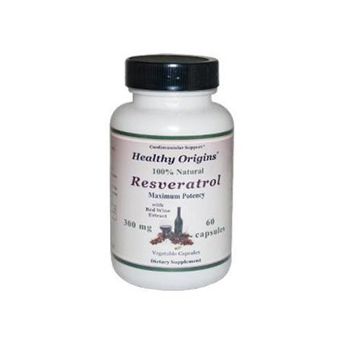 Healthy Origins Natural Resveratrol 300 mg (60 Veg Capsules)