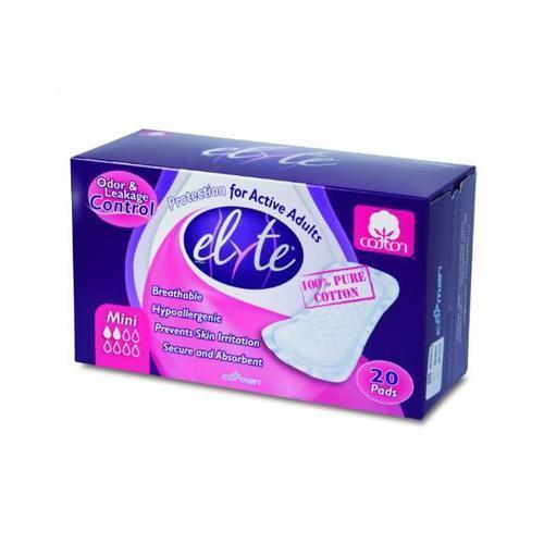 Elyte Light Cotton Incontinence Pads Mini  (1x20 Count)