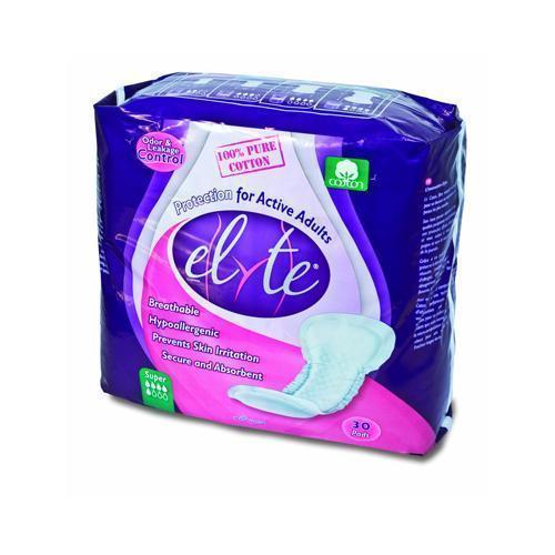 Elyte Light Cotton Incontinence Pads Super  (1x30 Count)