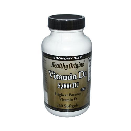 Healthy Origins Vitamin D3 5000 IU (360 Softgels)